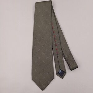 Massimo Bizzochi Tie Mens Green Silk Kiton Neck Tie Made In Italy Geometric
